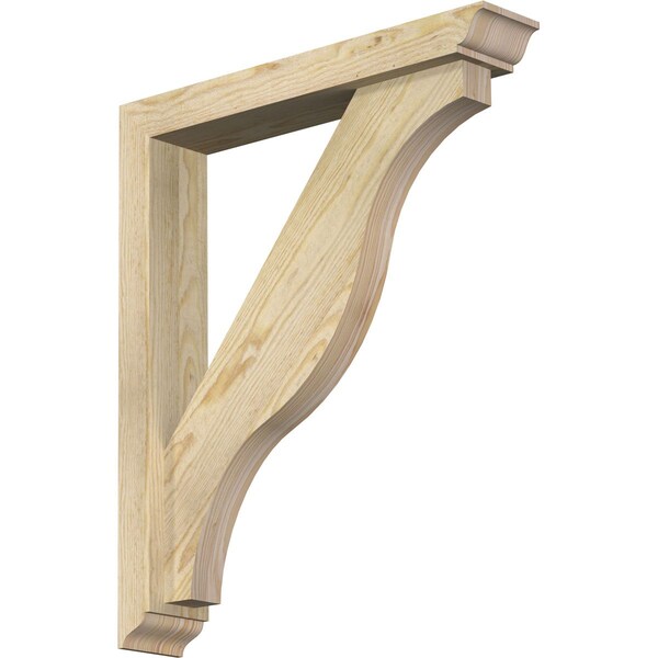 Ekena Millwork Funston Traditional Rough Sawn Bracket w/ Offset Brace, Douglas Fir, 4"W x 22"D x 26"H BKT0402X22X26FST01RDF - main